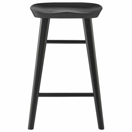 HOMEROOTS 26 in. Solid Wood Counter Stool, Black 400619